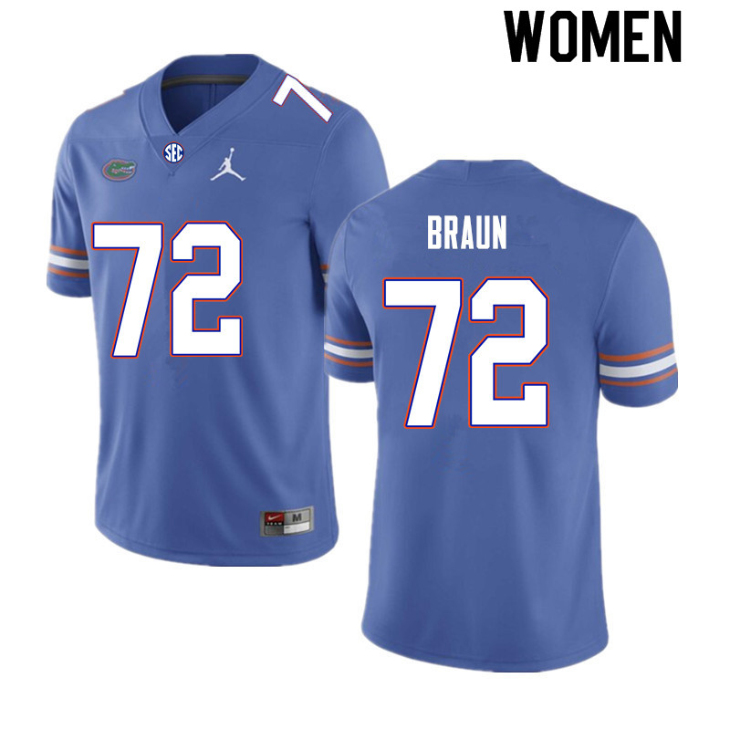 Women #72 Josh Braun Florida Gators College Football Jerseys Sale-Royal